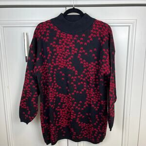 Oversized sweater 80s vintage extra long high collar